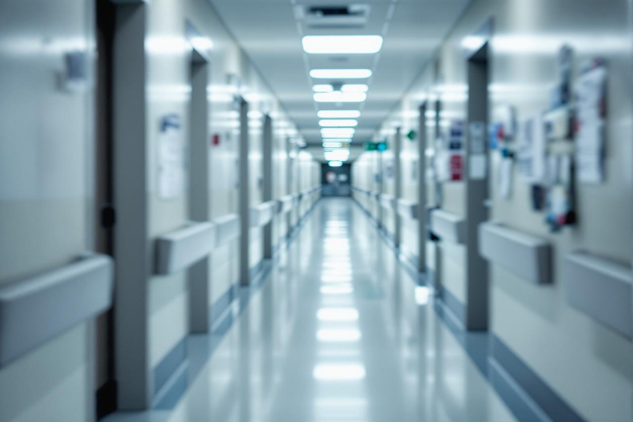 医院走廊医疗文件与听诊器，揭开医保基金套保黑幕