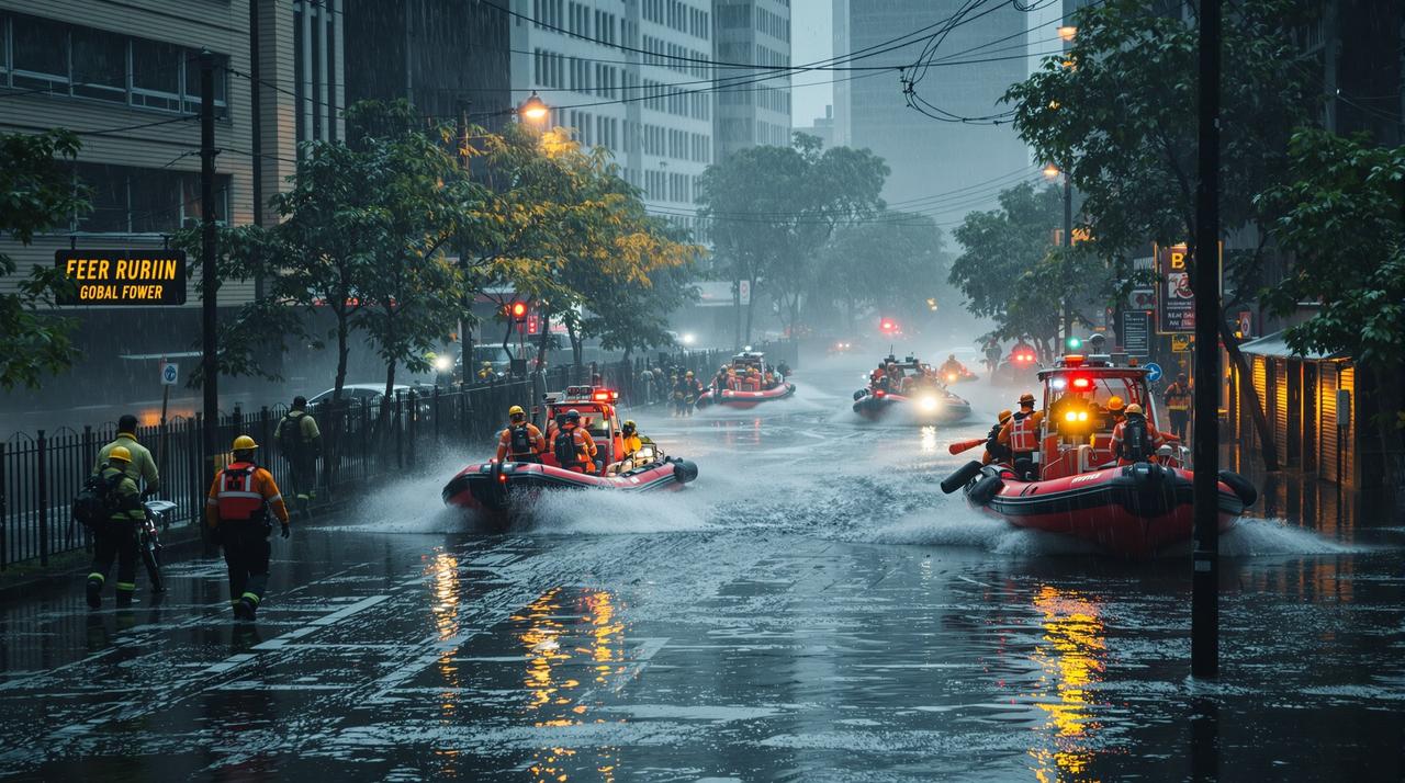 现场直击:某地特大暴雨引发城市内涝,救援全程记录 特大暴雨城市内涝救援现场视频封面